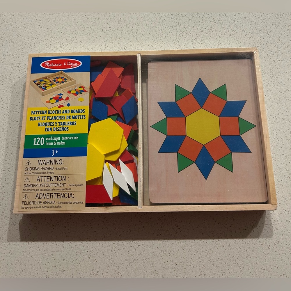 Melissa and Doug Pattern Blocks and Boards-STEAM toy NWT
